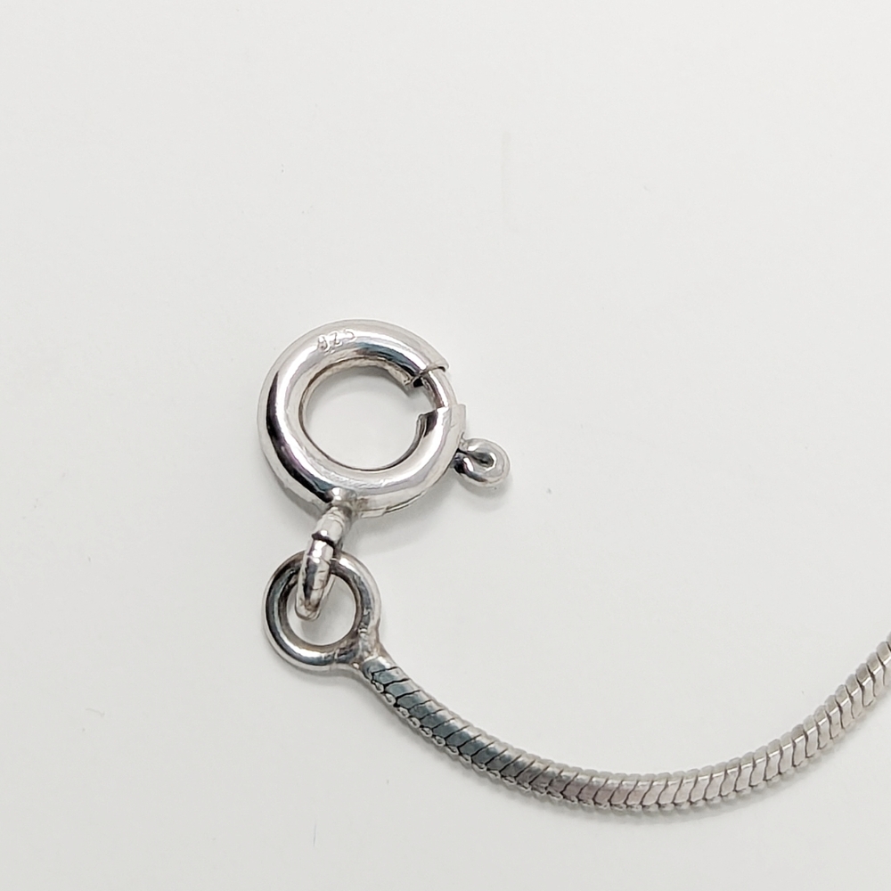 New sterling silver 925 charm dangle pendant necklace heart love ball oval - Picture 3 of 6